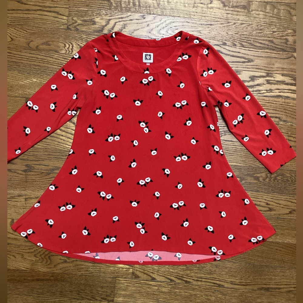 Anne Klein red print tunic Size Small